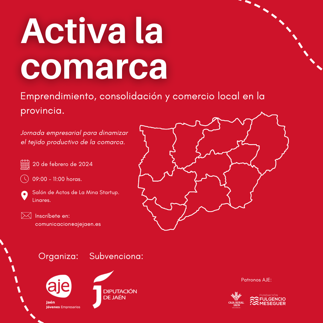 Próxima Jornada Activa la comarca: Emprendimiento, consolidación y comercio local en Jaén.